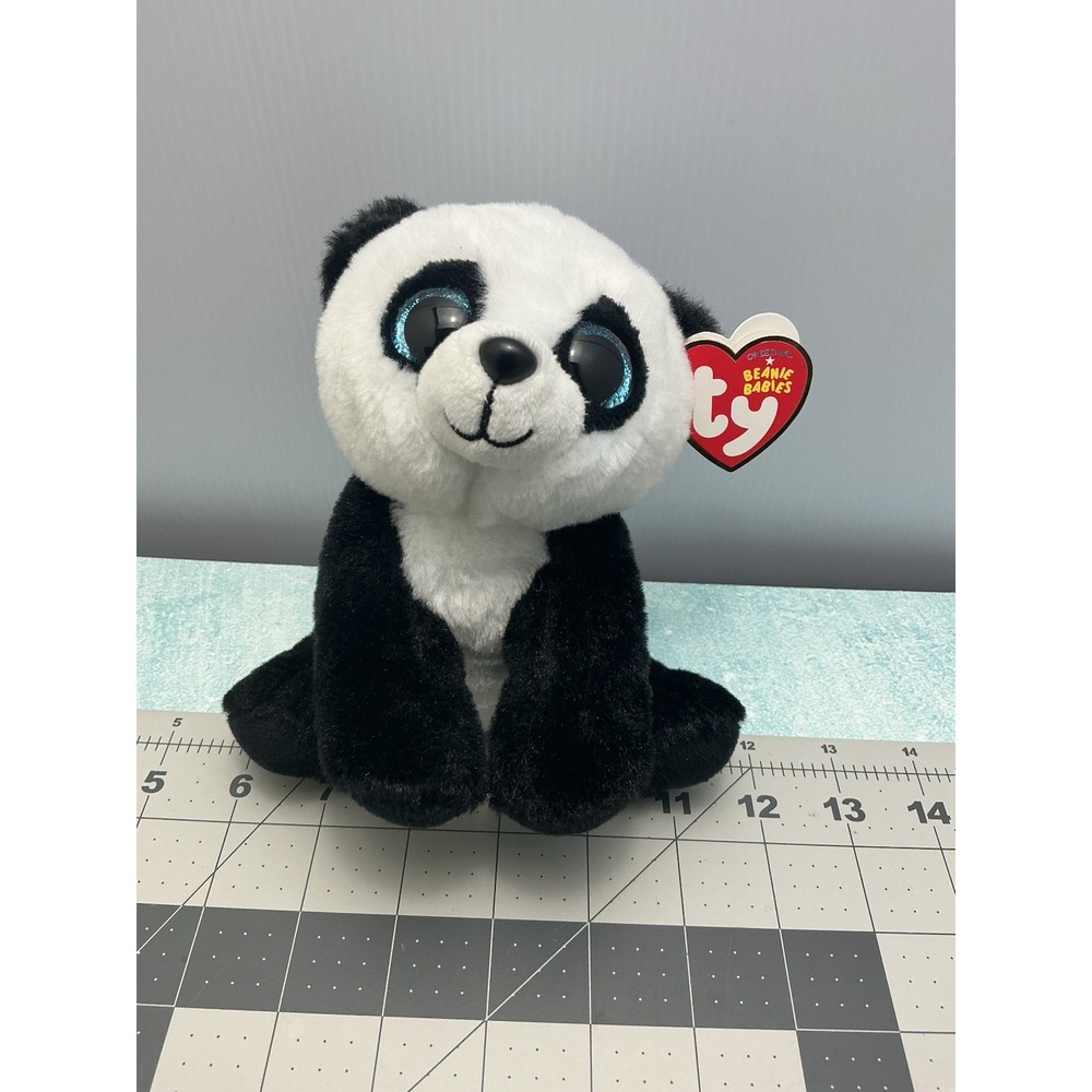 TY‎ Beanie Ming Panda Bear 7" Plush Stuffed Animal Boos 2015 Retired NWT